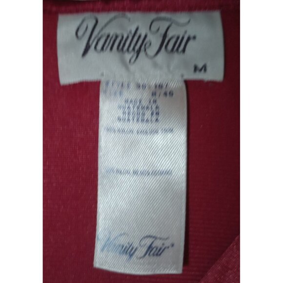 Vanity Fair Vintage Red Peignoir Nightgown Embroidered Neckline & Satin trim - Picture 3 of 6